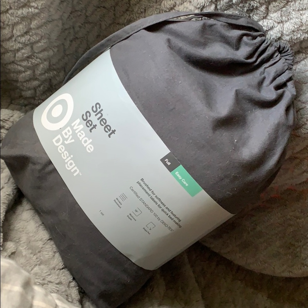 💙 FULL SIZE SHEET SET GREY - TARGET NEVER USED 💙